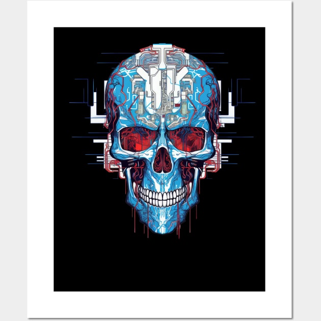 Circuit board skull Wall Art by RosaliArt